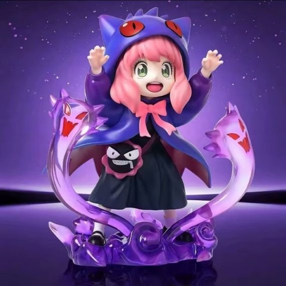 Anya Forger x Gengar: The Ultimate "Waku Waku" Ghost-Type Figure Purple